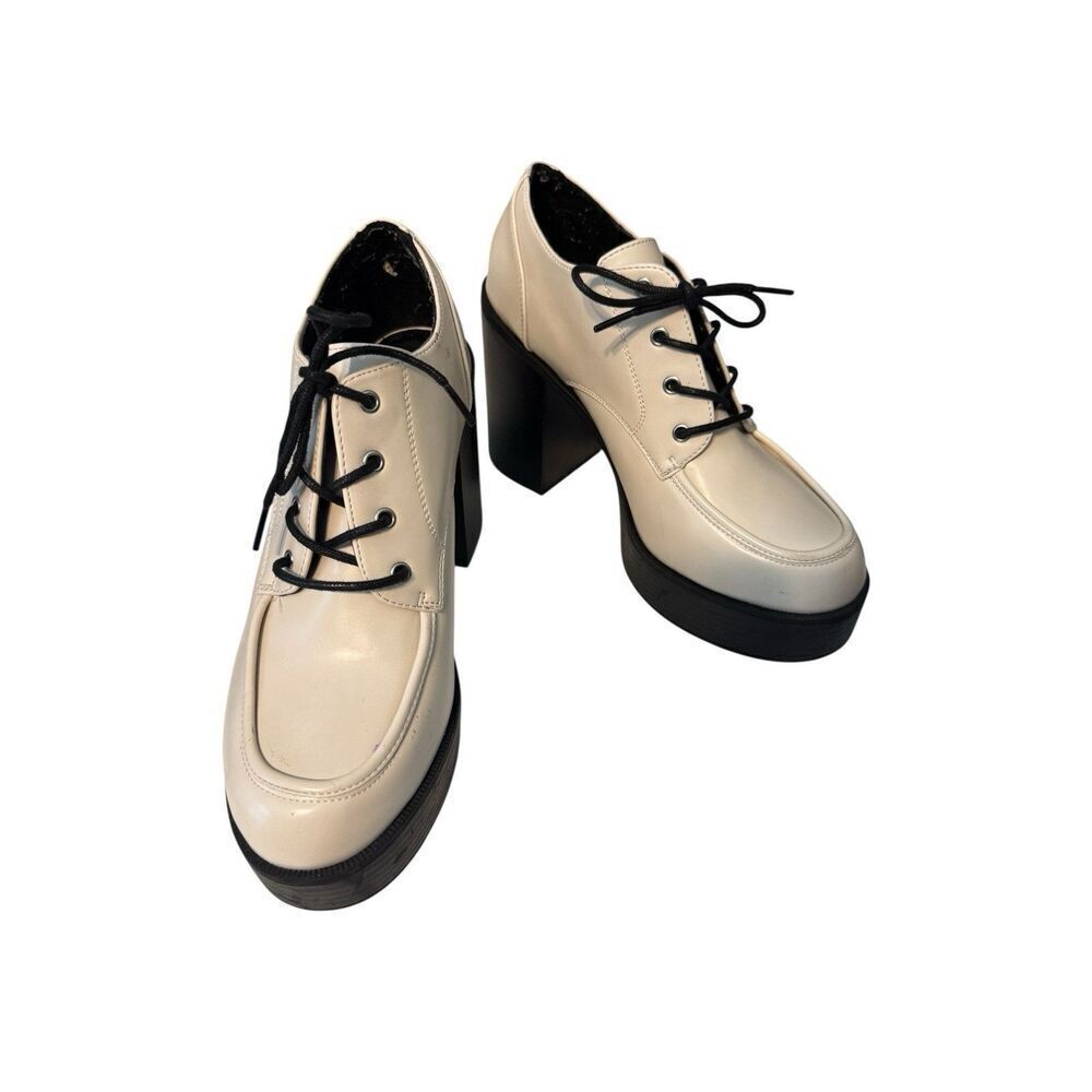 Madden Girl Women's RILEYY Heels Brand New Boho Goth Bone Color Sz 10